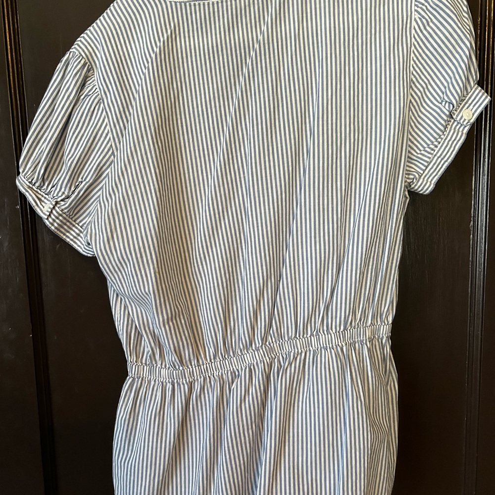 Striped Nautical Ruffle Neck Blouse - Picture 2 of 2